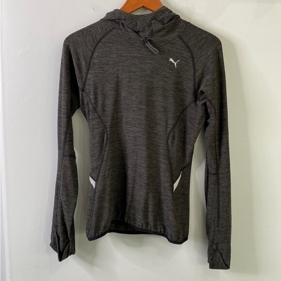 Puma Running Pullover Hoodie Top Warm Cell Long Sleeve Thumb Hole Activewear - Picture 5 of 15
